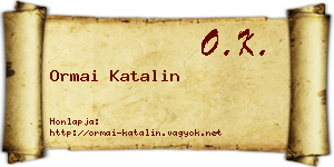 Ormai Katalin névjegykártya