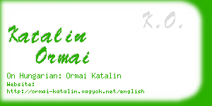 katalin ormai business card